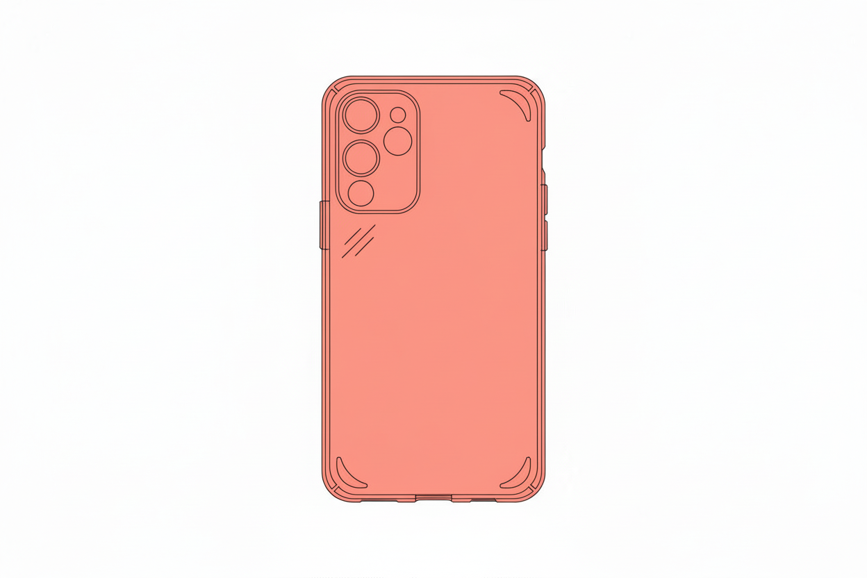 Coral pink phone case illustration