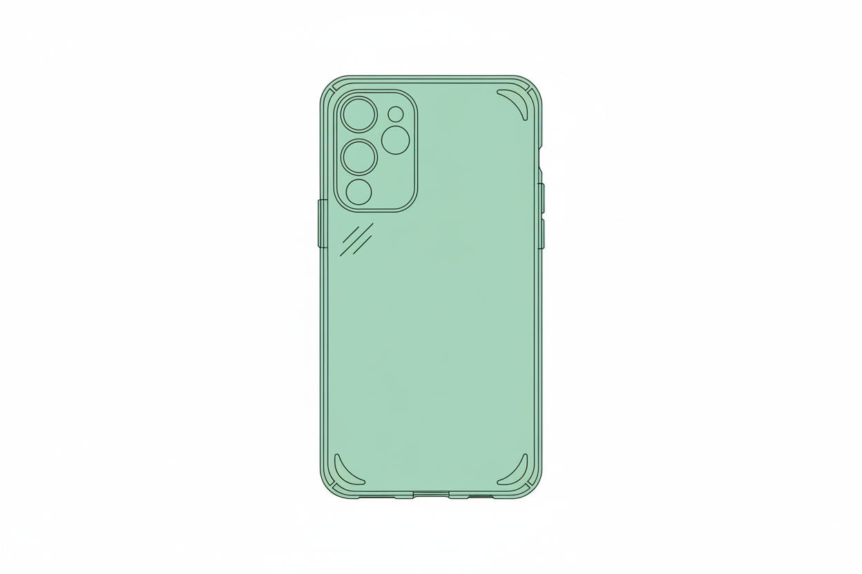 Mint green phone case illustration