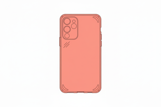 Coral pink phone case illustration